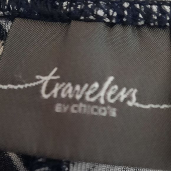 Travelers by Chicos black and white wide leg pants Chico size 3 - Picture 5 of 8